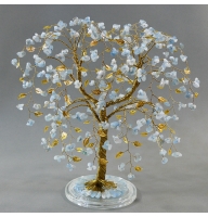 Аквамариновое дерево с золотым листом - дерево счастья