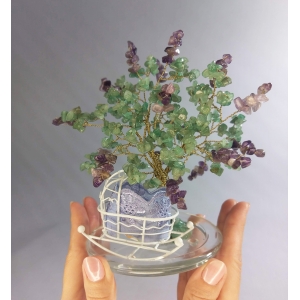 Композиция -С Днем Рождения- из авантюрина и аметиста - дерево счастья 