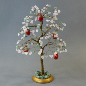 Пасхальное Цветущее дерево из авантюрина и розового кварца - дерево счастья