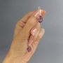 Серьги из аметиста (огранка) 10х14 мм в серебре - длина 3 см 