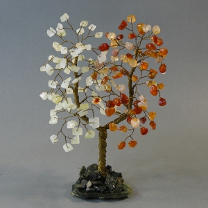 Дерево Любви из сердолика и лунного камня - дерево счастья