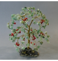 Калина красная из коралла и авантюрина - дерево счастья