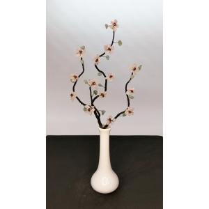 Цветущая ветка -Яблоневый цвет- из розового кварца и авантюрина - цветы из камня