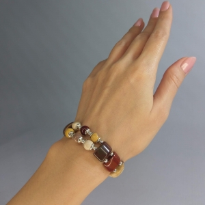 Браслет из яшмы двойной 18 см