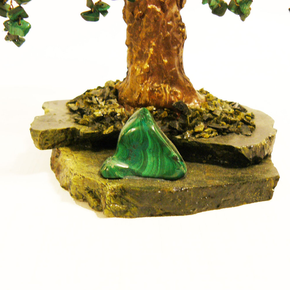 Малахитовое дерево счастья с минералом