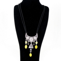 Бусы - Нефертити - из нефрита и раухтопаза 52 см