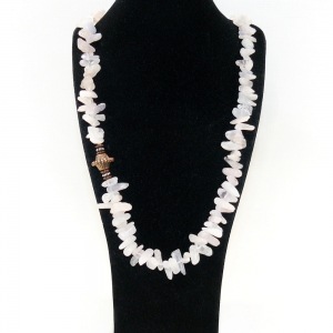 Ожерелье -Каскад- из розового кварца - 60 см