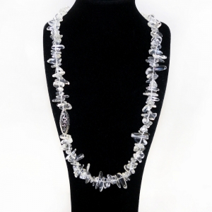 Ожерелье -Каскад- из горного хрусталя - 60 см