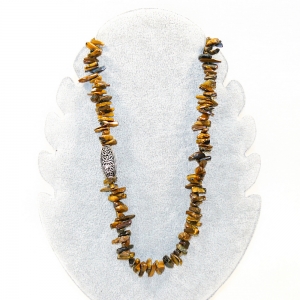 Ожерелье -Каскад- из тигрового глаза - 60 см