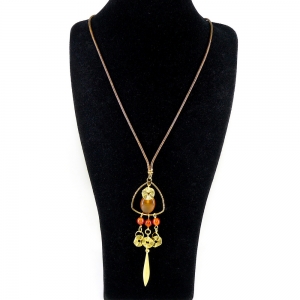 Кулон - подвеска из сердолика на шнуре - 45 см