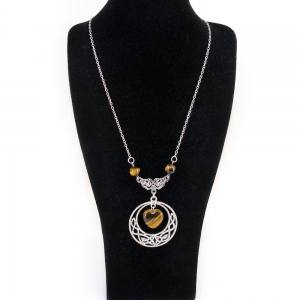 Кулон - подвеска из тигрового глаза на цепи - 50 см