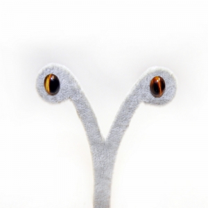 Серьги-гвоздики из тигрового глаза 7x10 мм