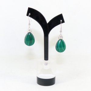 Серьги из малахита - длина 4,5 см