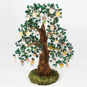 Семейное - генеалогическое дерево (древо) из малахита с фото - дерево счастья