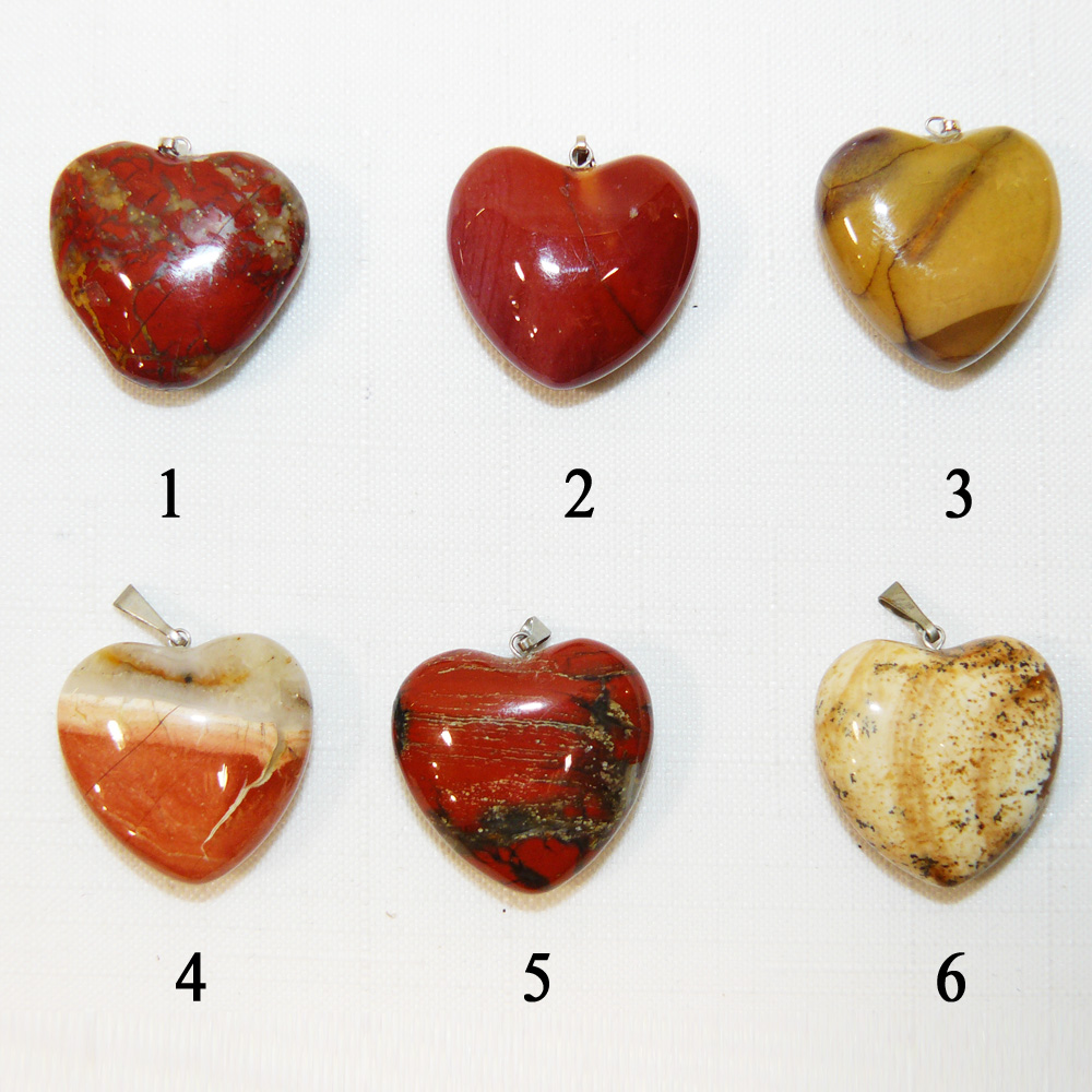Кулон из яшмы 25-25 мм - сердце