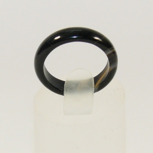 Кольцо из оникса черного ширина 5 мм