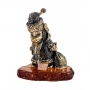 Фигурка с янтарем в бронзе - Собака с Новым Годом! - 45х60 мм