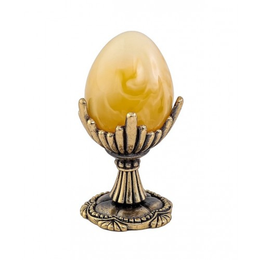 Яйцо из янтаря в бронзе на подставке 15х35 мм