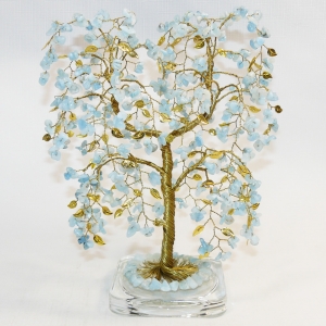 Аквамариновое дерево с золотым листом - дерево счастья