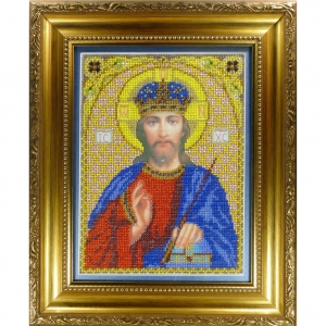 Икона - Христос - из граната и бисера 30х37 см