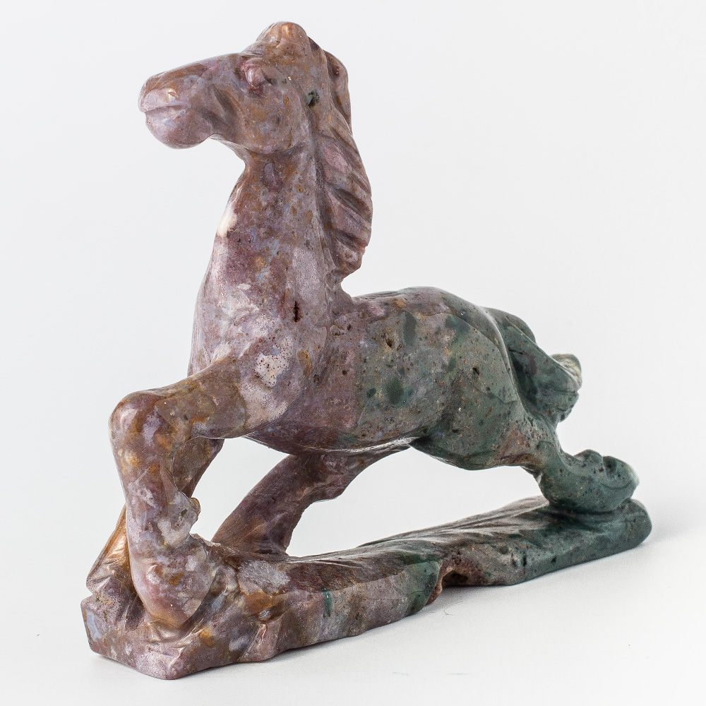 Фигурка из яшмы (резьба по камню) - Лошадь бегущая - 80х75 мм