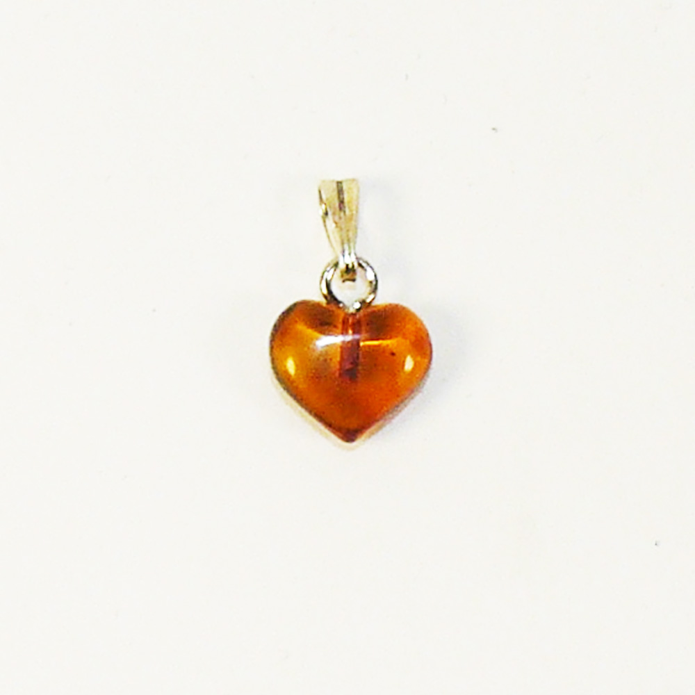 Кулон из янтаря 10-10 мм - сердце